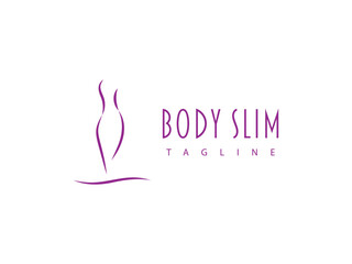 beauty woman body slim abstract line logo design