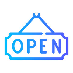 open sign Line Gradient Icon