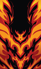 Abstract modern flame wallpaper for sublimation jersey