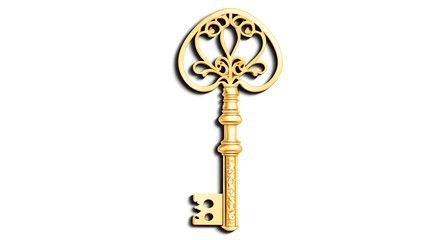 Obraz premium Cut-out of a vintage key with intricate design, symbolizing mystery and discovery