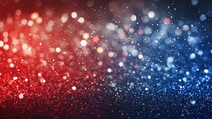 A vibrant, sparkling background featuring red, white, and blue bokeh effects, perfect for festive themes.