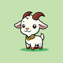 Cute cartoon goat vector illustration