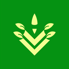 Letter V Logo - V Leaf Logo for your company. V letter with leaf logo organic logo, vector illustration. Green Leaf Style or symbol template design.