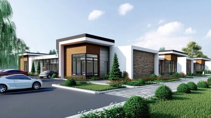 modern small industrial minimalist design style office building