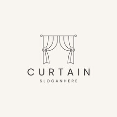 Curtains vector logo icon design concept