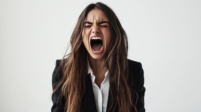 Stressed young businesswoman
