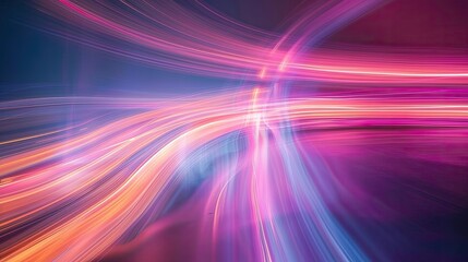 Abstract spectrum of light painting streaks on black background