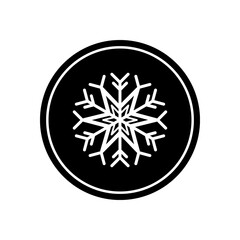 A black and white icon of a snow