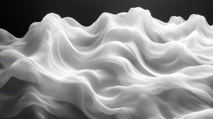 Obraz premium Abstract Draped White Fabric: A Study in Light and Shadow