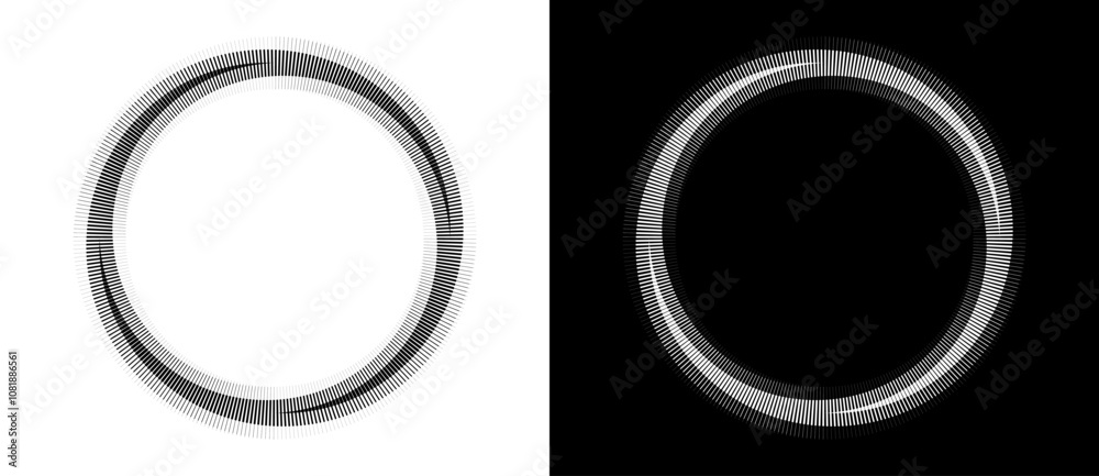 Poster abstract background with lines in circle. art design spiral as logo or icon. a black figure on a whi
