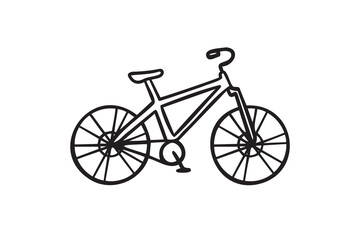 Bicycle hand drawn icon. Bicycle doodle sign isolated on white background
