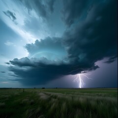 Storm over the field