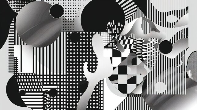 Abstract Geometry Halftone Background - a vibrant and dynamic visual. The Memphis style adds a playful and artistic flair.