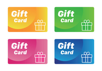 Gift card with dollar bonus , Customer gift reward bonus card 100$,150$,200$,250$ , collect bonus card vector