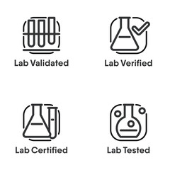 Lab Validated, Lab Verified, Lab Certified, Lab Tested information signs