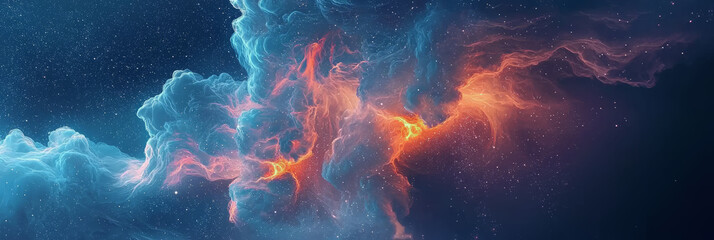 Fototapeta premium Nebula-like abstract cloud swirls cosmic energy