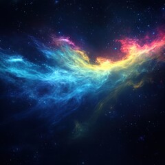 Obraz premium The blue star nebula appears as a small of pale blue flame