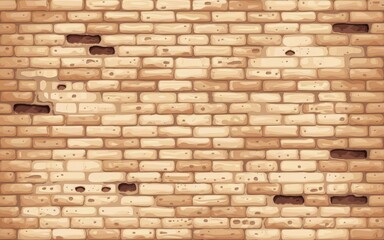 Obraz premium Beige brick wall texture. Aged brick wall background. Shows time and resilience. Perfect for design projects.