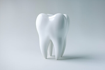 3D tooth model on gray background, highlighting healthy dental appearance