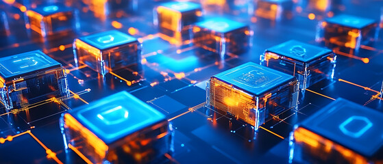 Exploring blockchain technology digital blocks of trust virtual environment graphic visualization future concepts