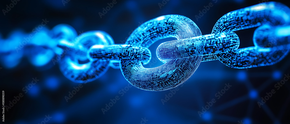 Poster exploring blockchain technology digital block formation virtual environment graphic visualization tr