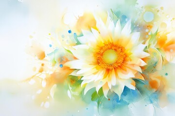 Obraz premium Vibrant Watercolor Flower Art Nature Artwork Soft and Bright Aesthetic Floral Design