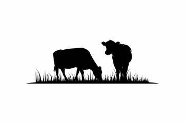 Cattle Angus Cow  Grass silhouette livestock farm  © Sariyah