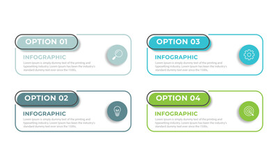 Vector Infographic design with icons and 4 options or steps. Infographics for business concept. Can be used for presentations banner, workflow layout, process diagram, flow chart, info graph