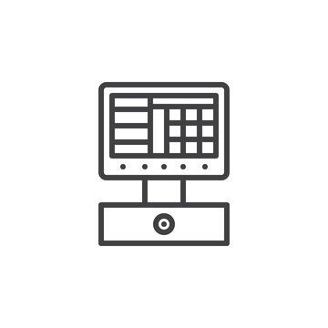 recommend clip art: Cash Register line icon