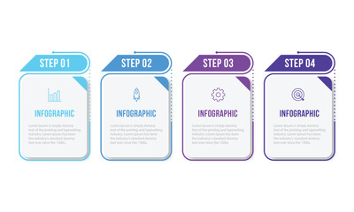 Vector Infographic design with icons and 4 options or steps. Infographics for business concept. Can be used for presentations banner, workflow layout, process diagram, flow chart, info graph