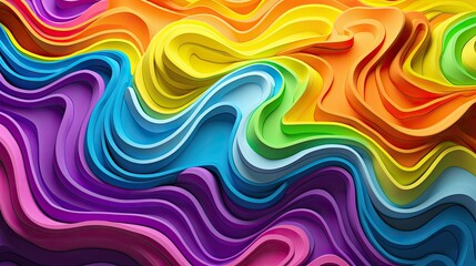 Close-up of swirling abstract patterns in rainbow hues