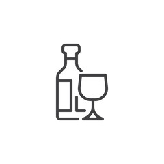 Alcoholic beverages line icon