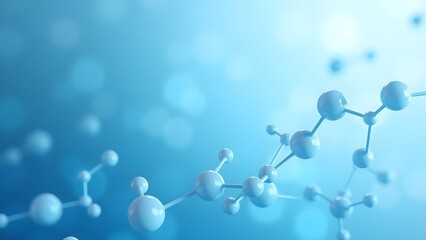 medical abstract gradient background with molecules, White and light blue, web banner
