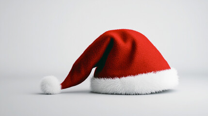 Gorro de Pap&aacute; Noel rojo con borde blanco sobre fondo negro, destacado y festivo.
