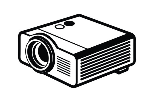 recommend clip art: Minimalist Projector Line Art Vector - Black & White Clipart, Cinema, Presentation, Technology Icon Design