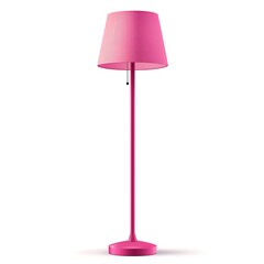 Bright Pink Floor Lamp with Pleated Shade and Pull Chain Switch for Modern Living Room or Bedroom Decor, Ideal for Adding a Pop of Color to Any Space