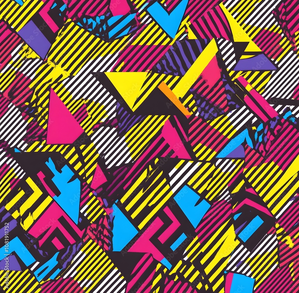 Poster vibrant abstract patterns digital art graphic design modern environment dynamic viewpoint creative c
