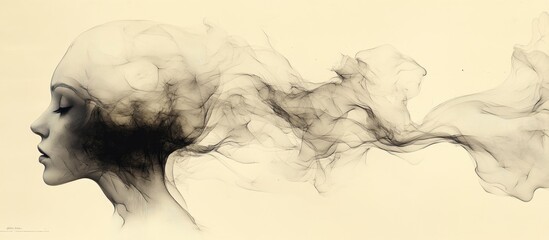 Fototapeta premium Abstract Portrait of a Woman with Smoke