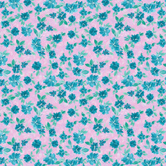 Floral Pattern collection ,patterns of blue watercolor flowers, Watercolor , Scrapbook Paper, Fabric pattern, Beautiful Backgrounds, blue Flowers Pattern 
