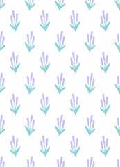 seamless pattern with cute purple flower