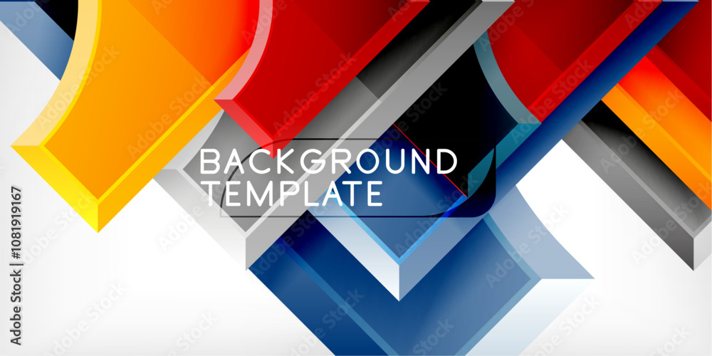 Poster Geometric design abstract background - circles and triangles