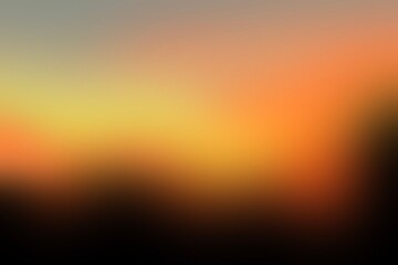 Naklejka premium A blurred, abstract landscape with a gradient color scheme. The top portion transitions from a cool gray to a warm yellow, while the bottom fades into a black