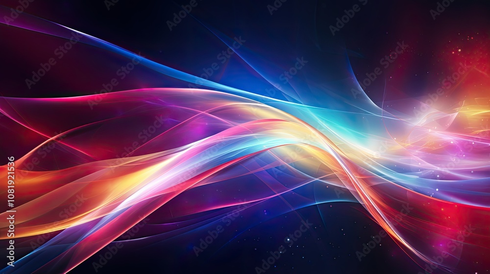 Poster abstract glowing background with vibrant streaks of light and color