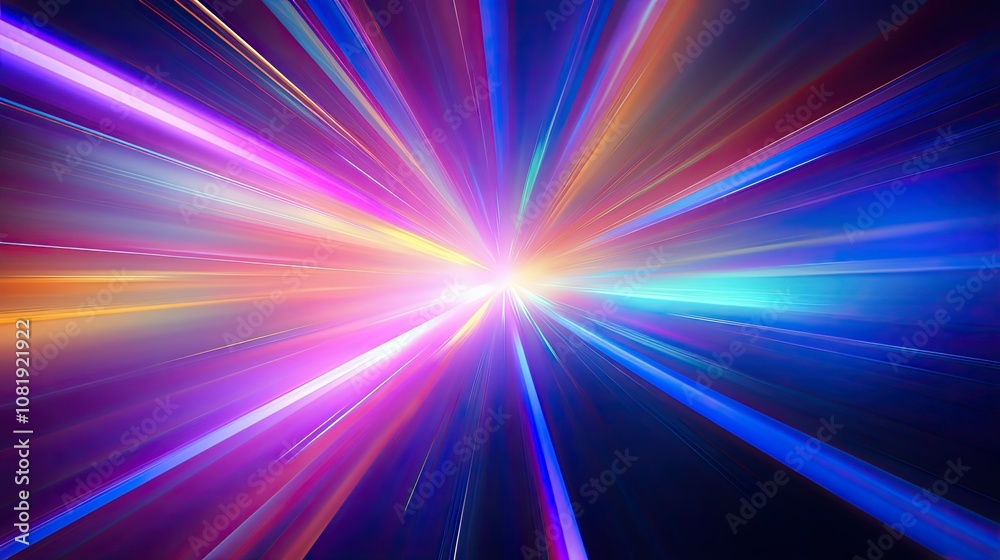 Poster abstract glowing background with vibrant streaks of light and color