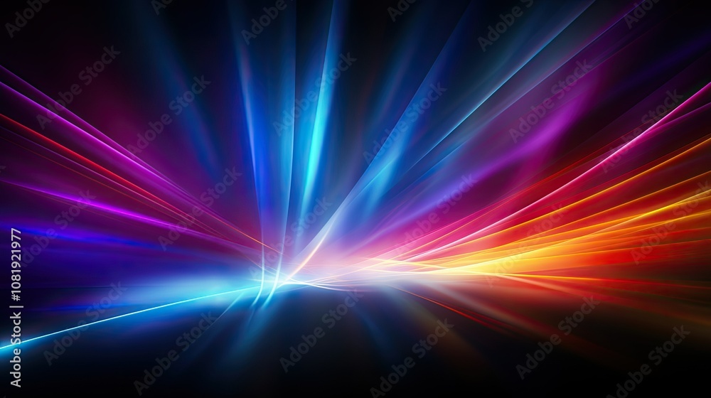 Poster abstract glowing background with vibrant streaks of light and color