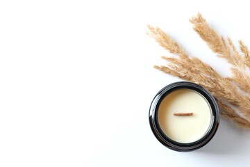 Beautiful aromatic candle on the table
