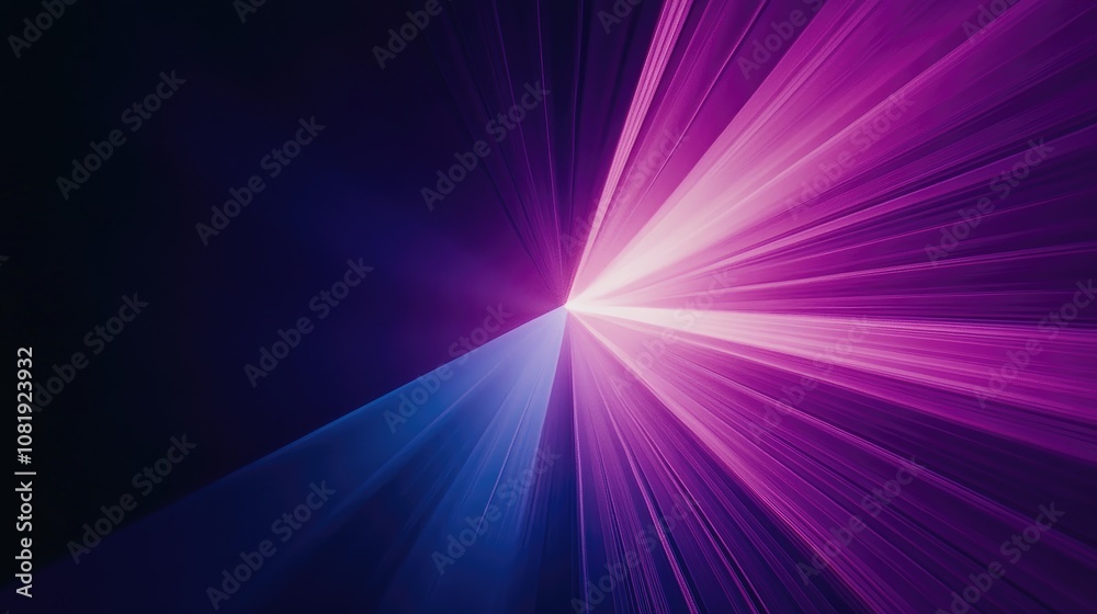 Poster vivid abstract light rays intersecting in dynamic patterns, creating a captivating spectrum of color