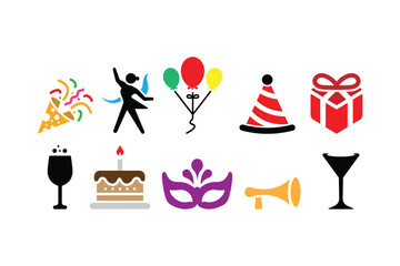 party icon illustration set

