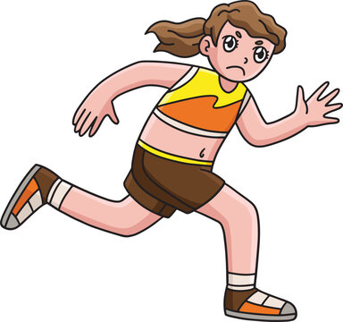 recommend clip art: Track and Field Female Athlete Running Clipart