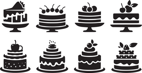 Birthday Icon, Cake icon silhouette